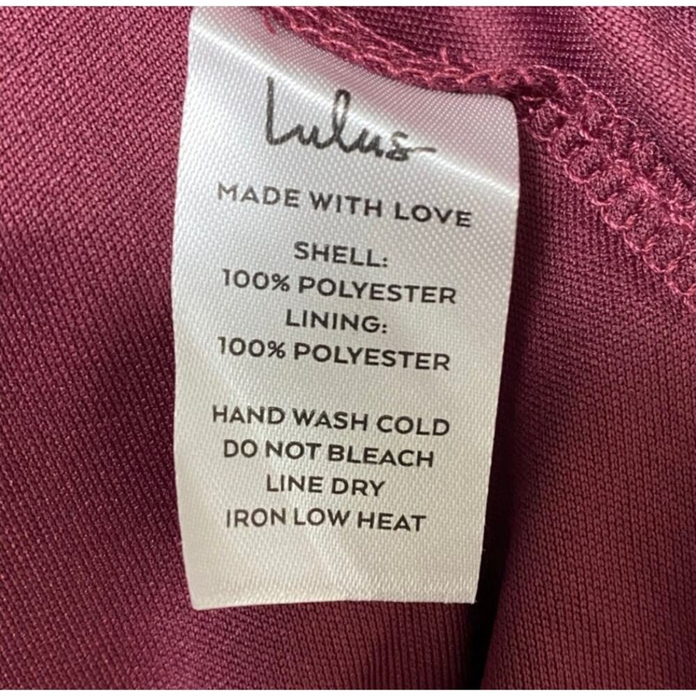 Lulus Forevermore Dress Womens XS Burgundy Halter Skater NWT Chiffon Party Prom - Picture 10 of 11
